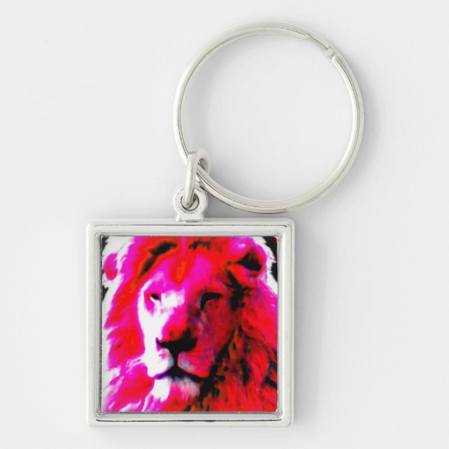 Llavero Cadena de teclas Rosa de la cabeza del león (Frente)