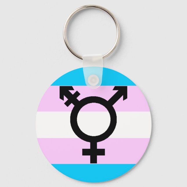 Llavero Cadena de teclas Trans Pride - con símbolo (Anverso)