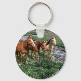 Llavero Cadena de trío de caballos