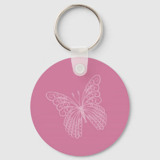 Llavero Cadena filigrí de la llave mariposa en rosa