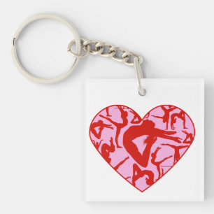 Llavero Cadena Gimnastic Heart Key Chain 1.875" cuadrado R