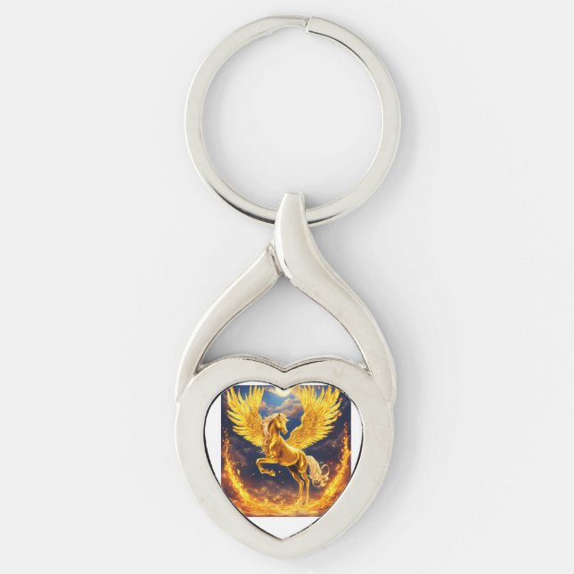 Llavero Cadena Golden pegasus Horse Key (Anverso)