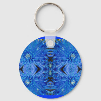 Llavero Cadena Keychain azul grande espejada