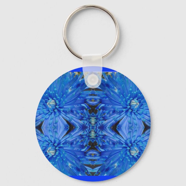 Llavero Cadena Keychain azul grande espejada (Anverso)
