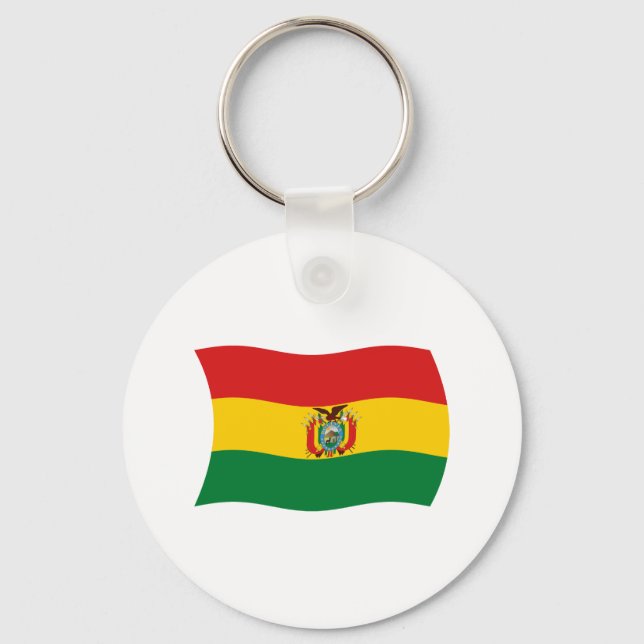 Llavero Cadena Keychain de Bandera de Bolivia (Anverso)