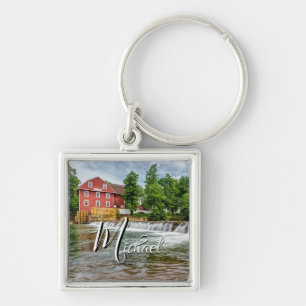 Llavero Cadena Keychain De War Eagle Mill Y Waterfall Squa