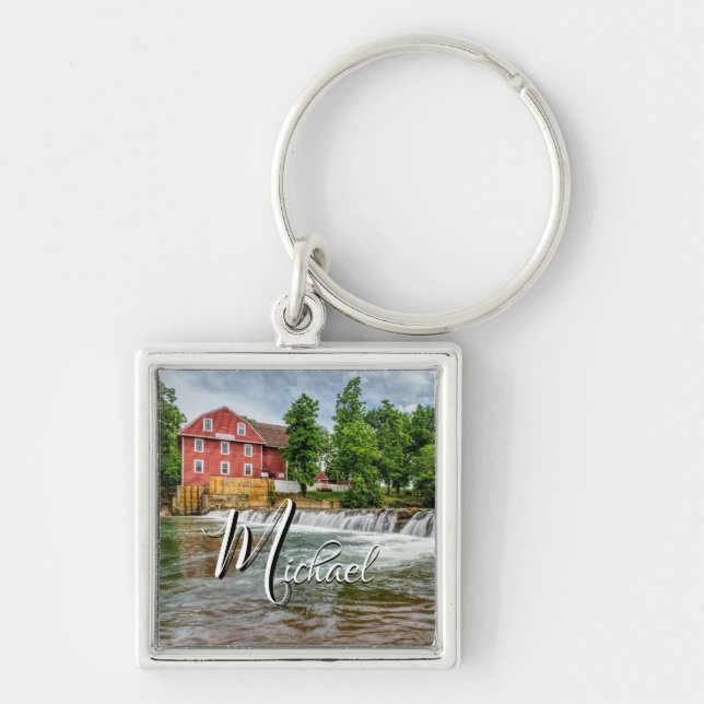 Llavero Cadena Keychain De War Eagle Mill Y Waterfall Squa (Frente)