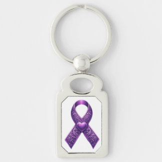 Llavero Cadena Metalizado Purple Ribon