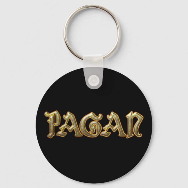 Llavero Cadena Pagan Gold Key Fob Wicca Wiccan Keychain (Anverso)