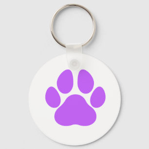 Llavero Cadena para la impresión de paw de perro morado