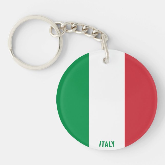 Llavero Cadena patriótica con bandera italiana (Frente)