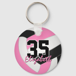 Llavero cadena personalizada de voleibol rosa lindo