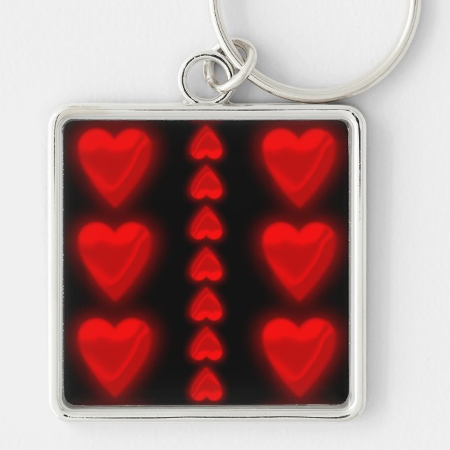 Llavero Cadenas clave alternativas de corazón rojo (Frente)