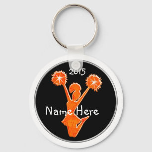 Llavero Cadenas clave baratas, AÑO, NOMBRE, negro y Naranj