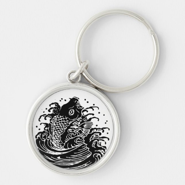 Llavero Cadenas clave de agua y carpa (Frente)