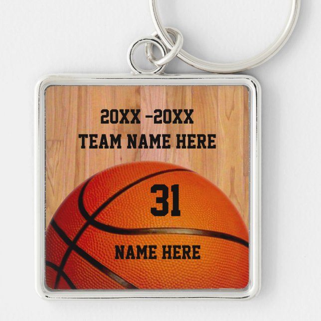 Llavero Cadenas clave de básquetbol personalizadas para ju (Frente)