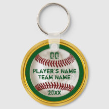 Cadenas clave de béisbol personalizadas Green and