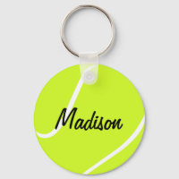 Cadenas clave de bolas de tenis de texto personali