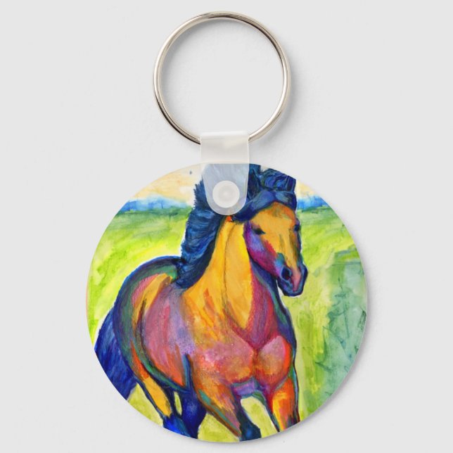 Llavero Cadenas clave de caballos 2 pintados (Anverso)