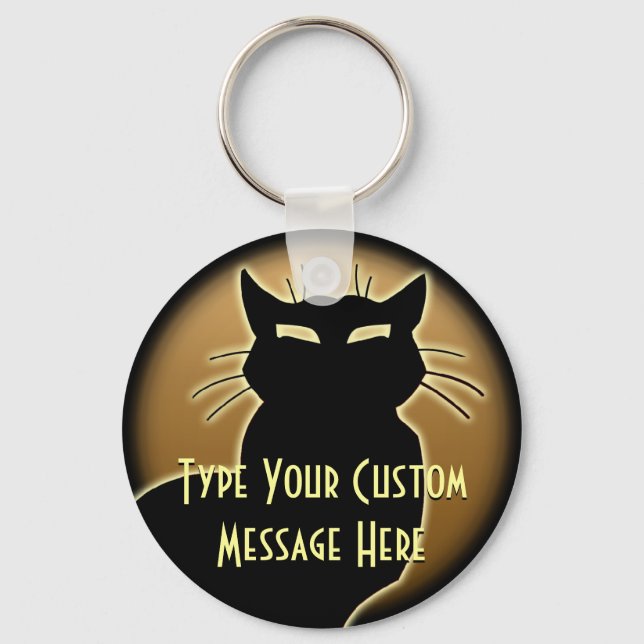 Llavero Cadenas clave de gato regalo personalizadas (Anverso)