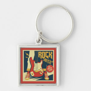 Llavero Cadenas clave de música de rock retro