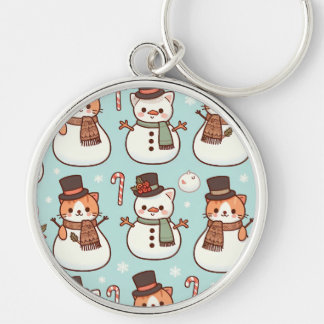 Llavero Cadenas clave de Snowman para gato((Círculo)