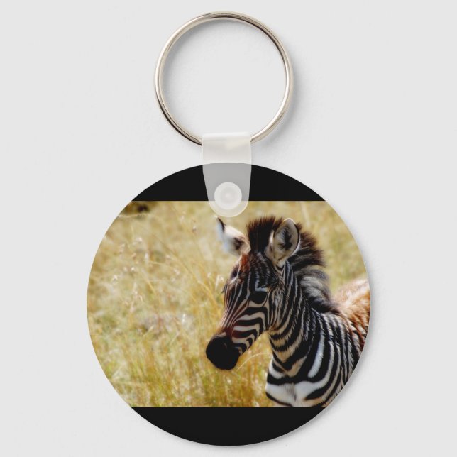 Llavero Cadenas clave de vida silvestre Zebra Foal y titul (Anverso)