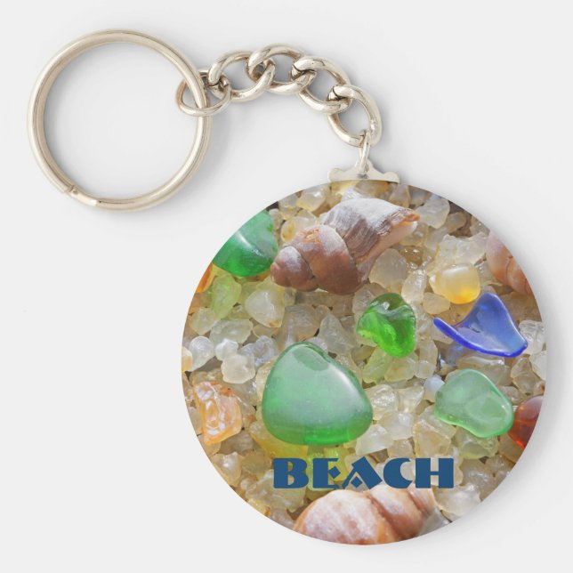 Llavero cadenas de claves BEACH personalizado Vidrio marin (Frente)