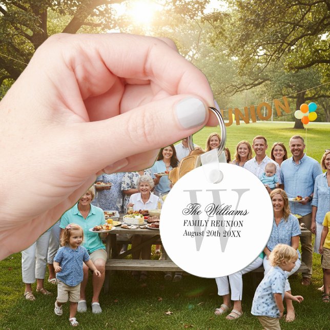 Llavero Cadenas de claves de reunión familiar con monogram (family reunion keychain)