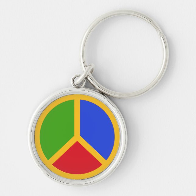 Llavero Cadenas de claves de signos de paz coloridas (Frente)