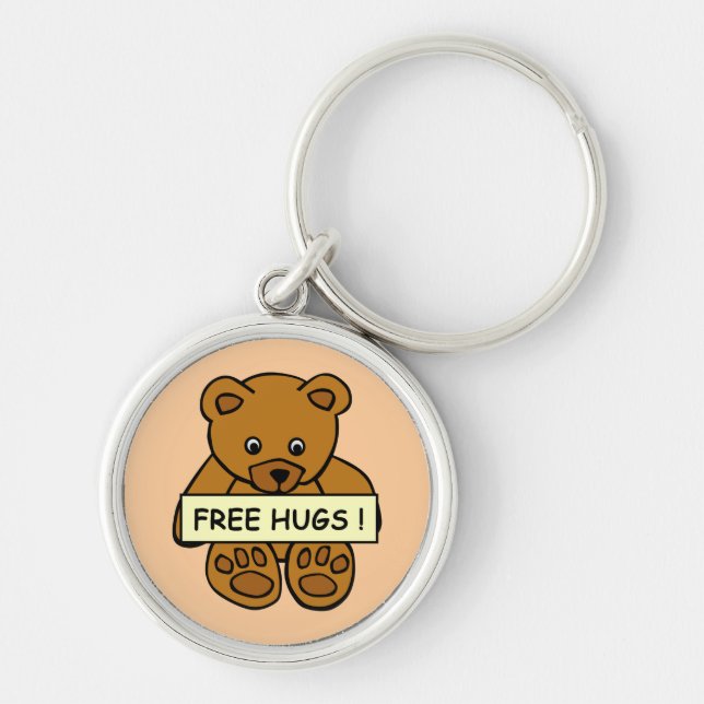 Llavero Cadenas de claves de Teddy Free Hugs (Frente)