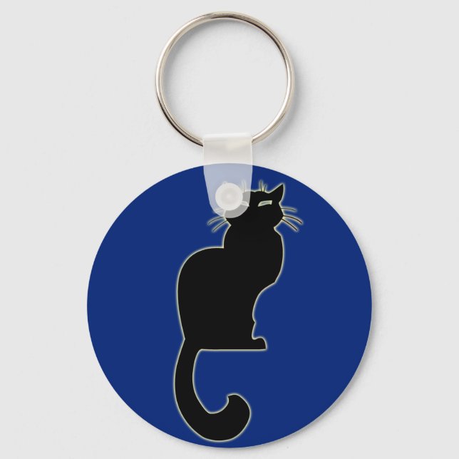 Llavero Cadenas de gatos de gatos negros Regalos de gatos  (Anverso)