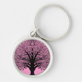 Llavero Cadenas de teclas de árbol de Swirl negro