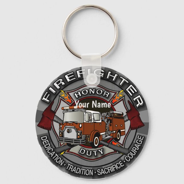 Llavero Cadenas de teclas de Honor Firefighter (Anverso)
