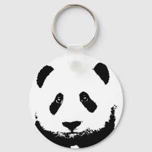 Llavero Cadenas de teclas de Panda en blanco y negro
