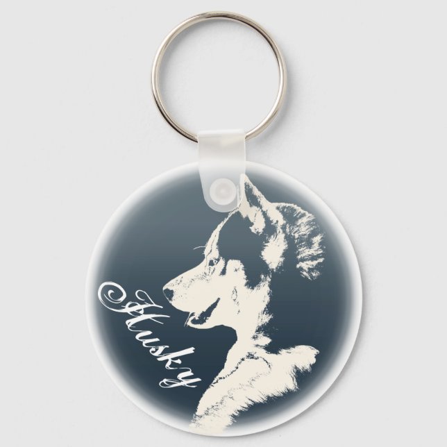 Llavero Cadenas de teclas de perro Husky Personalizado Cad (Anverso)