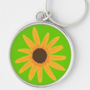 Llavero Cadenas de teclas de pintura de girasol amarillo