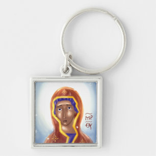 Llavero Cadenita con icono de la Virgen María