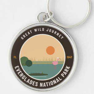 Llavero Cadenita con Insignia Vintage del Parque Nacional 