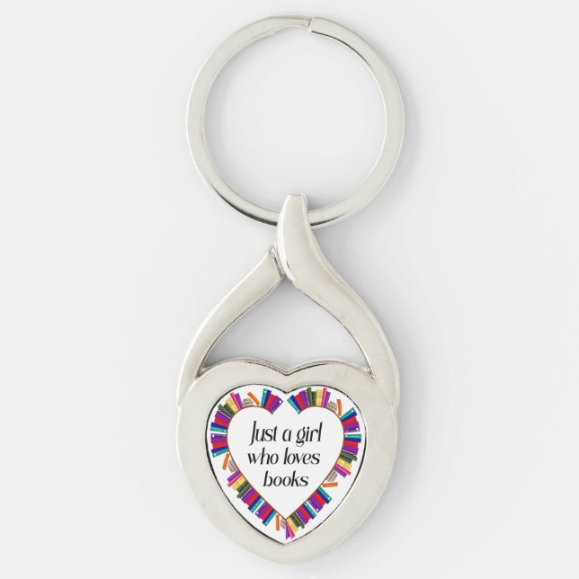 Llavero Cadenita de corazón para chica de libros (Anverso)