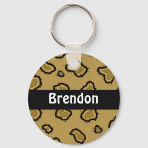 Llavero Cadenita Personalizada con Estampado de Leopardo