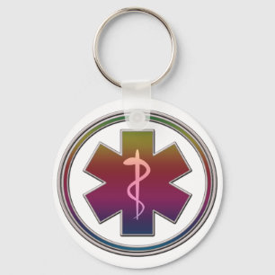 Llavero Caduceo colorido