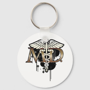 Llavero Caduceus grunge with M.D.