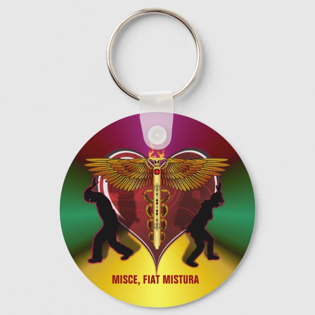 Llavero Caduceus Heart V-1, MISCE, FIAT MISTURA (Anverso)