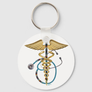 Llavero Caduceus y Stethoscope