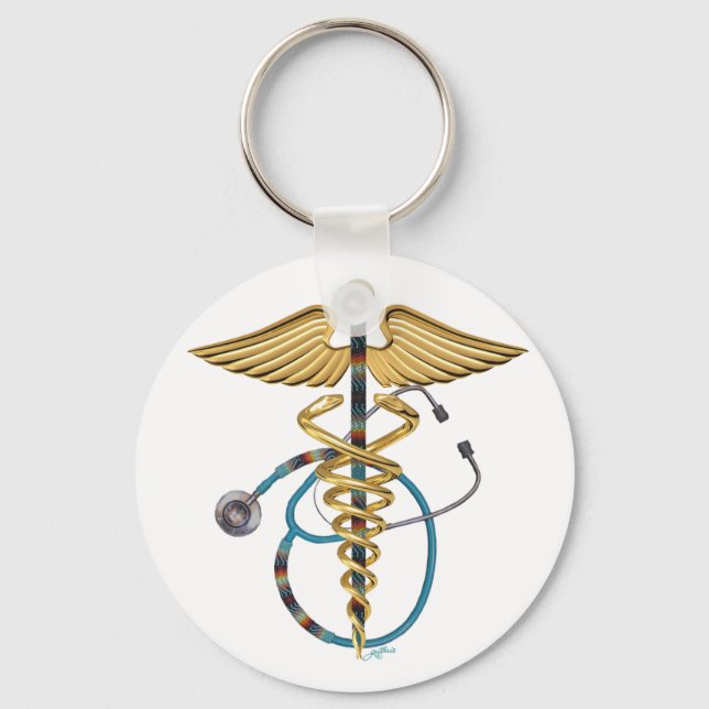 Llavero Caduceus y Stethoscope (Anverso)