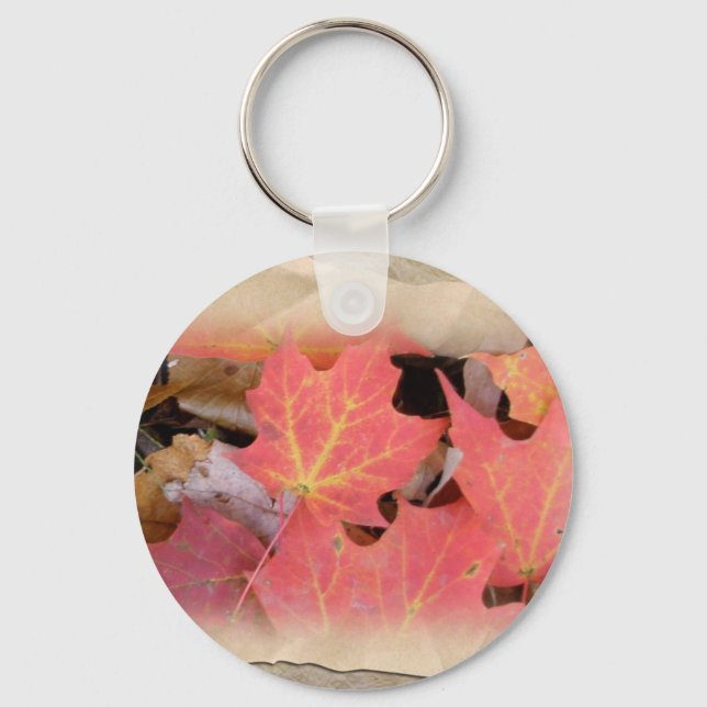 Llavero Caer Maple deja elementos de coordenadas (Anverso)