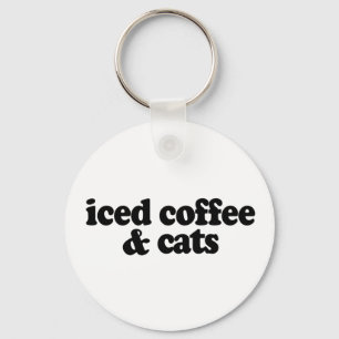 Llavero café con hielo y gatos