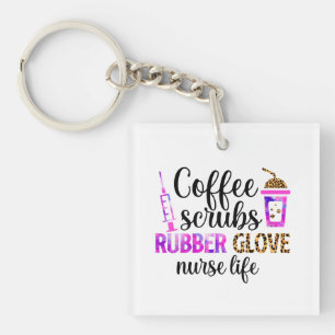 Llavero Café, crubos, guantes de goma - Cita de la Enferme