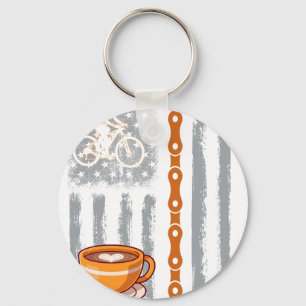 Llavero café cyling- Bandera estadounidense vintage para c